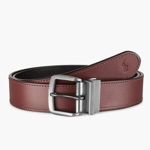 Ralph Lauren Reversible Black and Brown Leather Belt with Silver Buckle